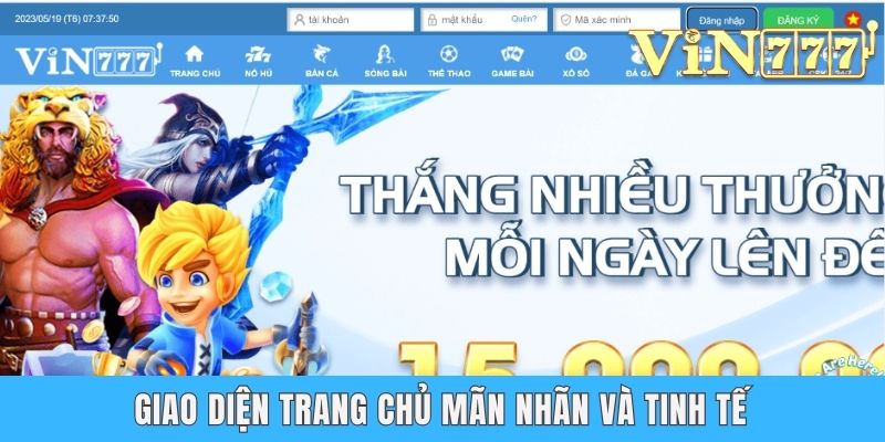 Giao diện trang chủ mãn nhãn và tinh tế