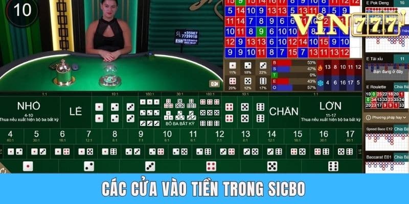 Các cửa vào tiền trong Sicbo