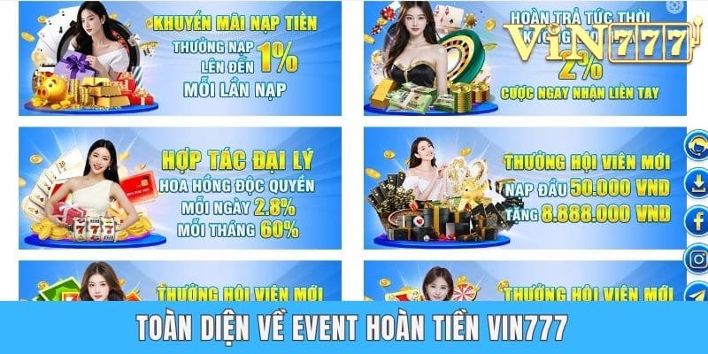 Toàn diện về event hoàn tiền Vin777